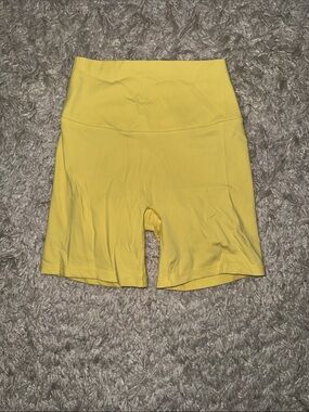 High-Rise Yellow Bike Shorts for Women